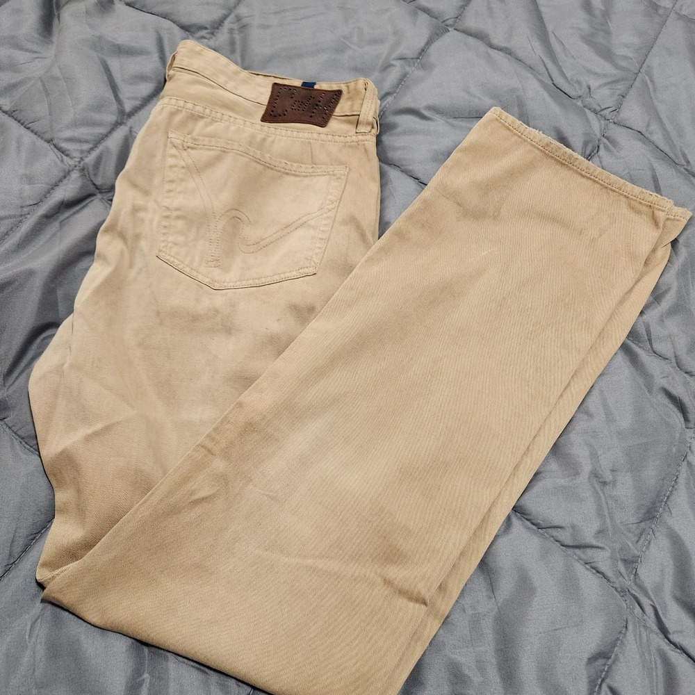 Citizens of Humanity Jeans Men's 36x35 Mid Rise Sid Straight Tan 100% Cotton USA
